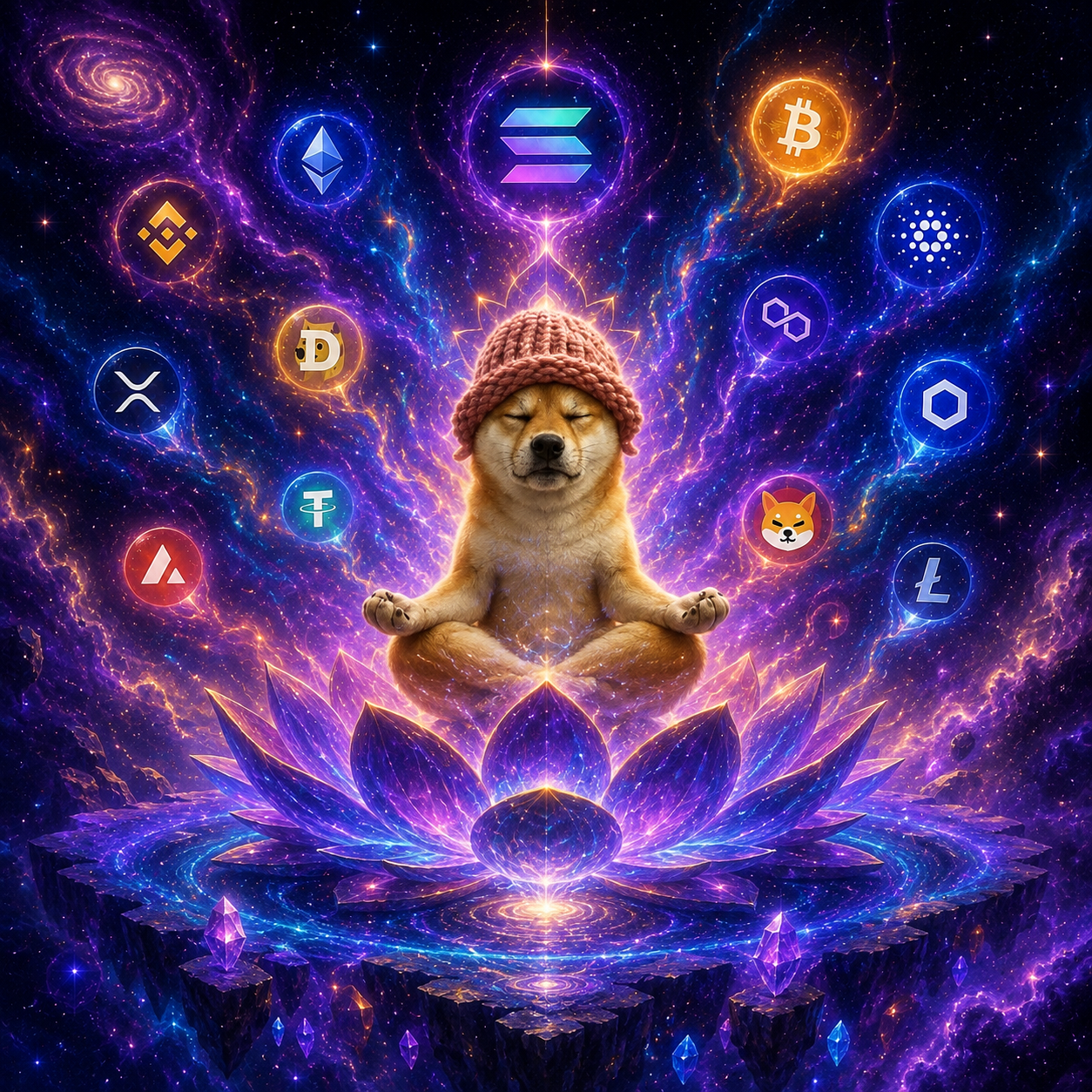 Zen Wif Hat on cosmic lotus